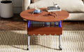 Round Lift Top Coffee Table With Wheels, Metal Frame And Multi Color Lighting In 27.6