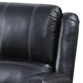 Black Power Recliner With Usb Port Black Faux Leather Power Push Button Wood Primary Living Space Pillow Back Transitional Push Button Eucalyptus Pillow Top Arms Faux Leather