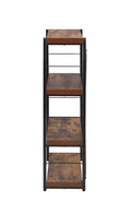 Weathered Oak And Black 3 Shelf Bookcase 4 Black Brown Horizontal Primary Living Space Open Back Wood Metal