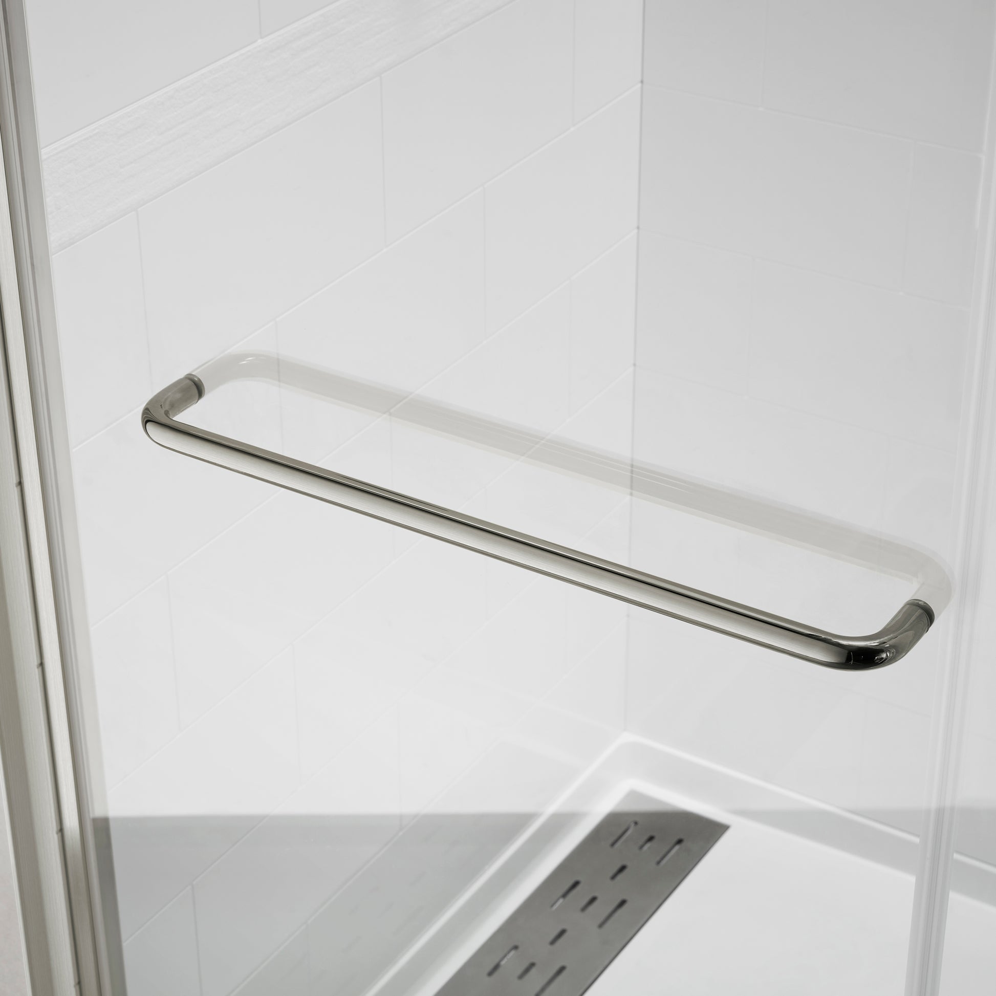 56" 60"W X 70"H Framed Shower Door, Bathroom Double Sliding Shower Door, 1 4" 6Mm Clear Tempered Glass, Bypass Glass Door, Brushed Titanium Finish Brushed Titanium Bathroom American Design Glass