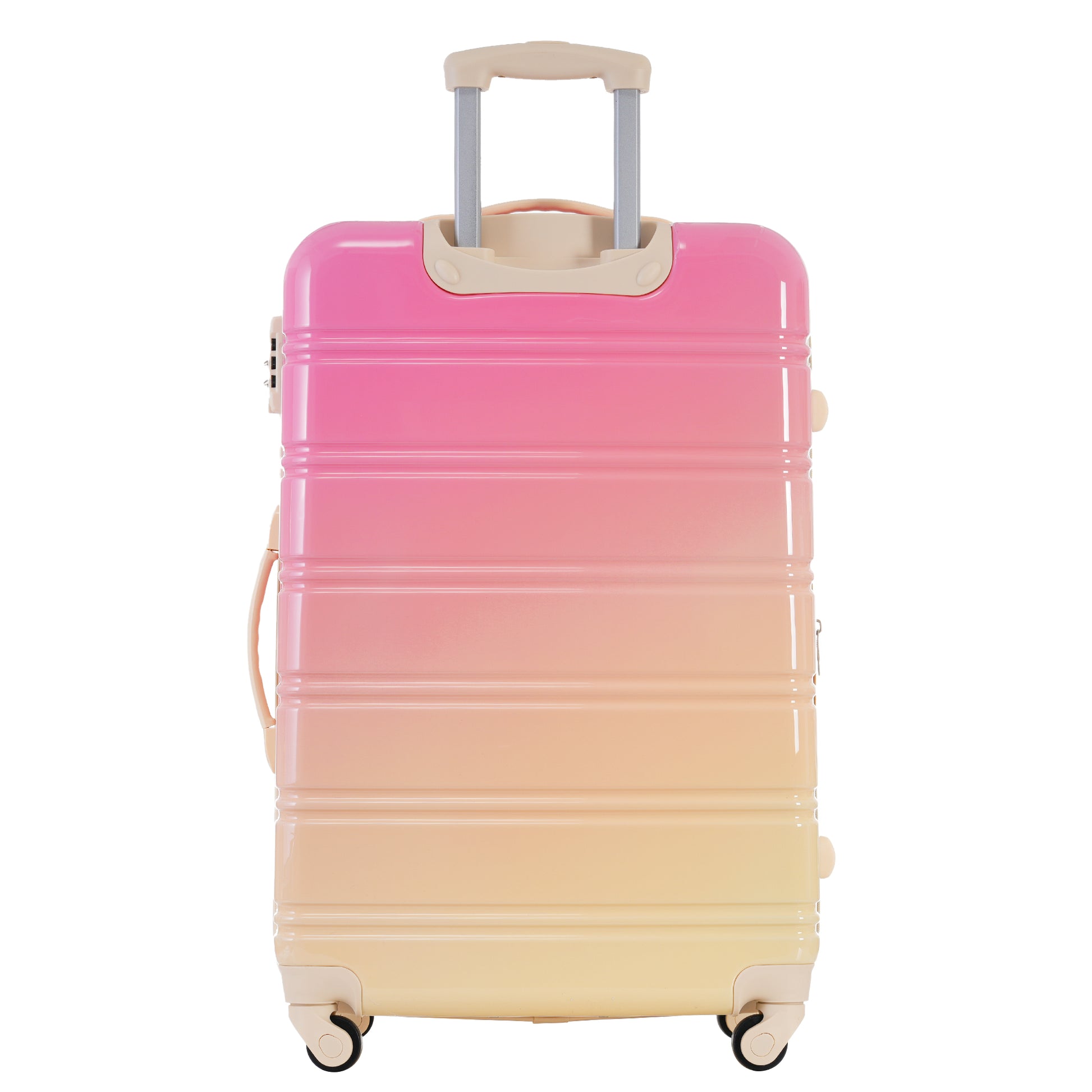 Hardshell Luggage Sets 3 Piece Gradient Color Expandable Suitcase With Spinner Wheels And Tsa Lock Lightweight 20" 24" 28" Available,Pink And Yellow Yellow Red Abs