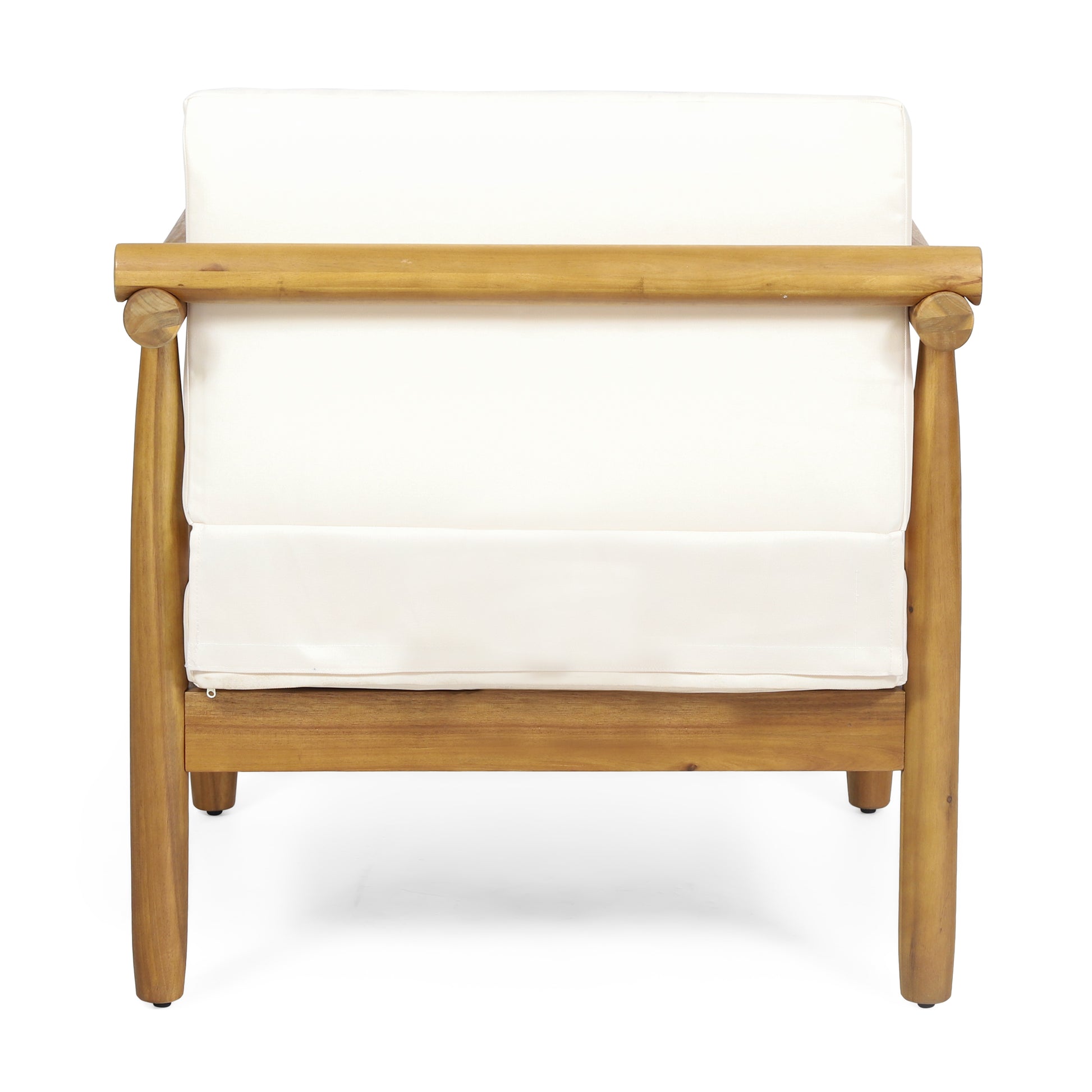 Bonsallo Club Chair Cream Brown Acacia Wood