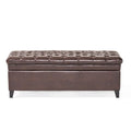 Juliana Storage Ottoman Brown Pu