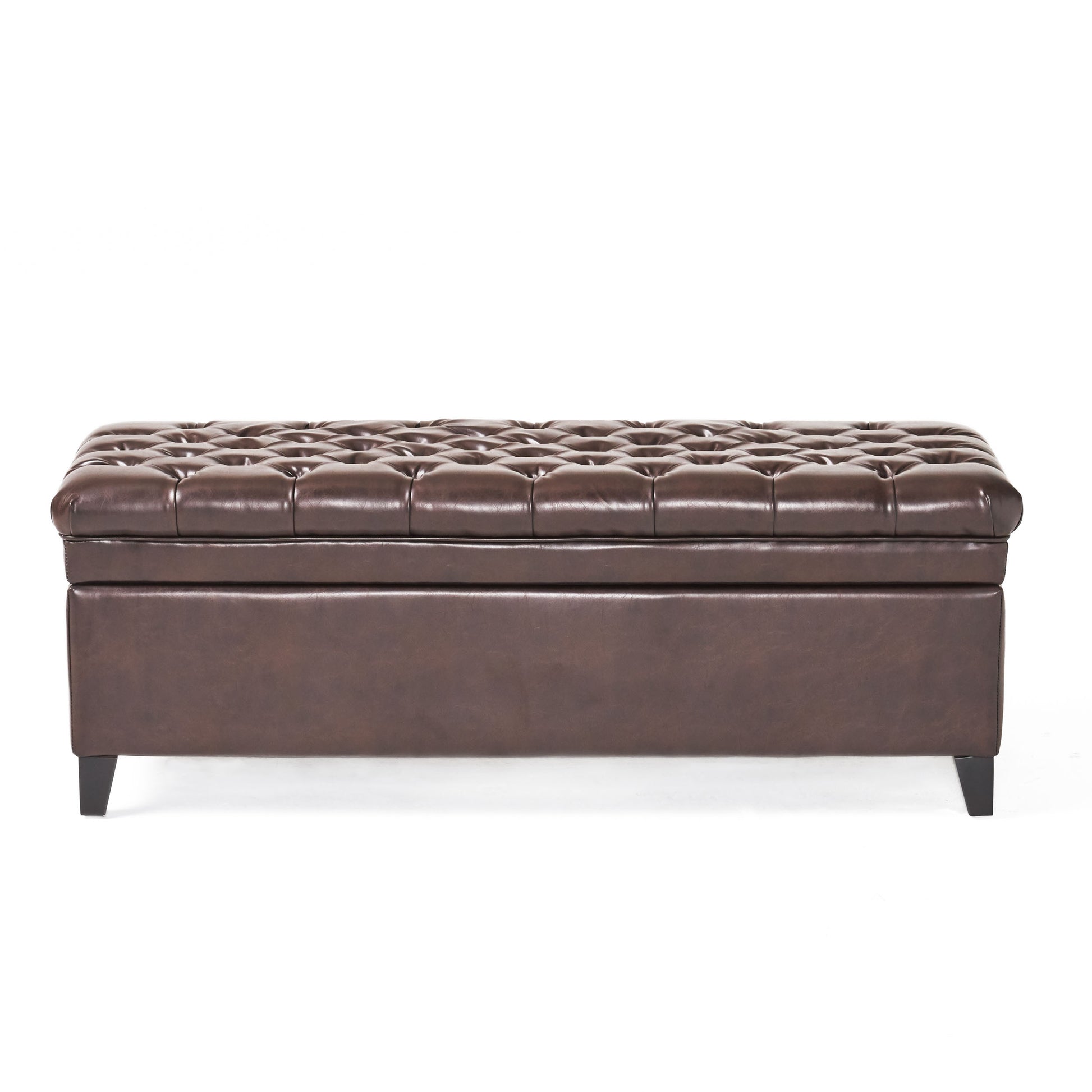 Juliana Storage Ottoman Brown Pu