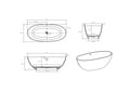 Luxury Handcrafted Stone Resin Freestanding Soaking Bathtub With Overflow In Matte White, Cupc Certified 24S06 65Mw Matte White Bathroom Freestanding Tubs Soaking Center Solid Surface