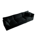 U Shaped Sectional Sofa W Reversible Footrest, 5 Seater Convertible Corner Couch With 2 Ottomans ,Modern Minimalist Soft Sofa & Couch For Living Roomblack Chenille Black Chenille 3 Seat