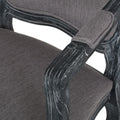 Dining Chair Set Of 2 Grey Fabric