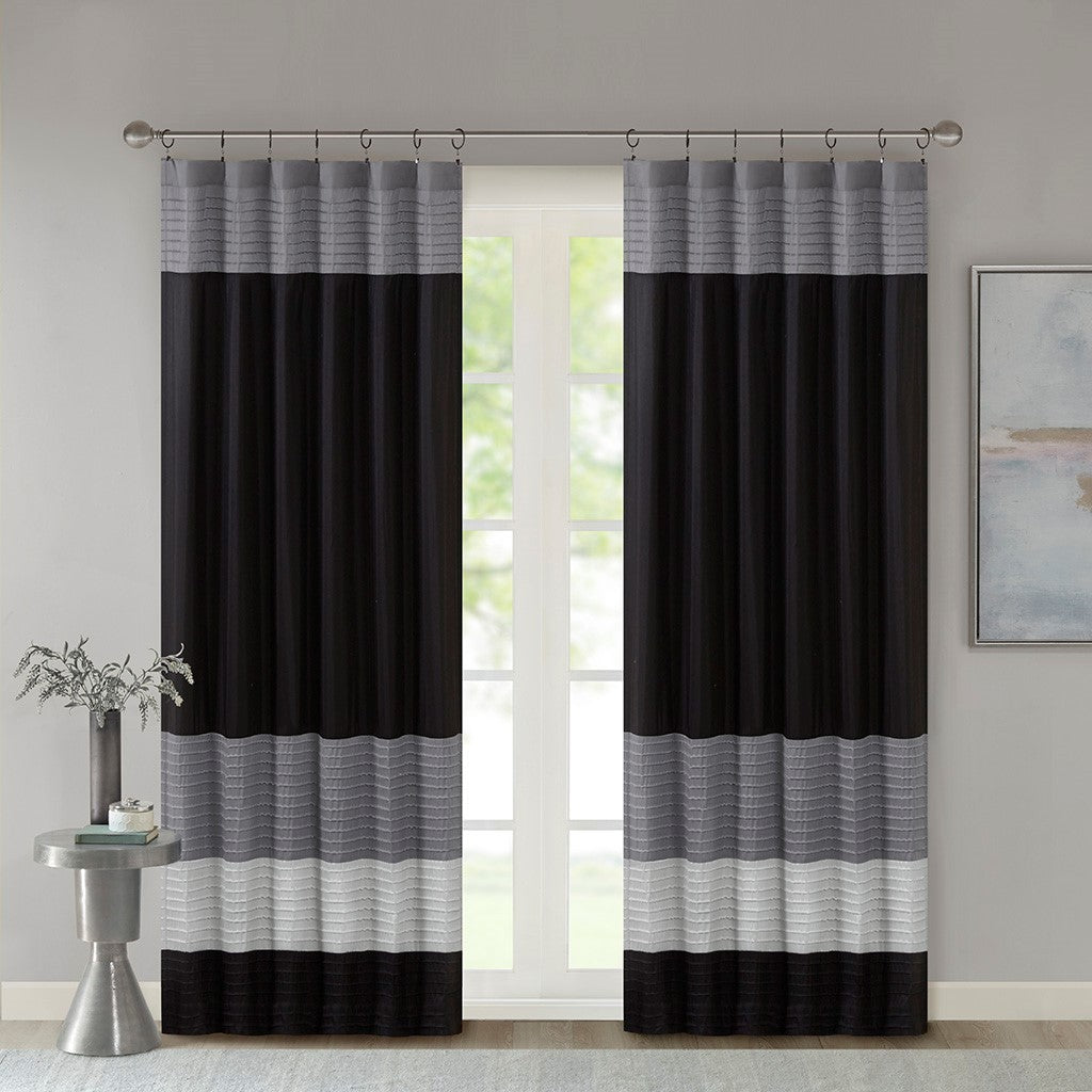 Polyoni Pintuck Curtain Panel Only 1 Pc Panel Multicolor Polyester