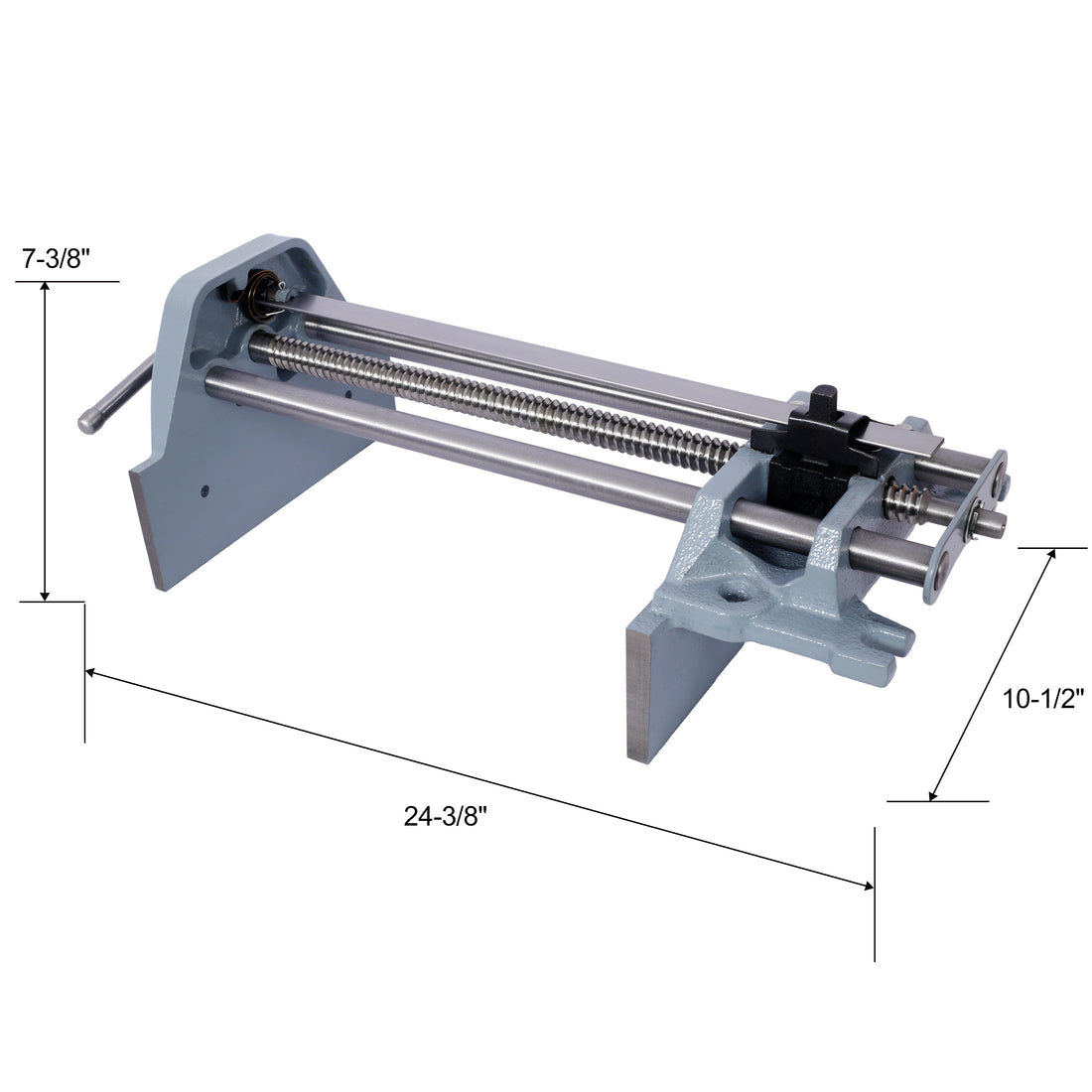 Rapid Action Woodworking Vise Quick Release Lever For Quick Adjustments 10.5 Inch Jaw Width Made With Heavy Duty Cast Irongray Color Gray Steel