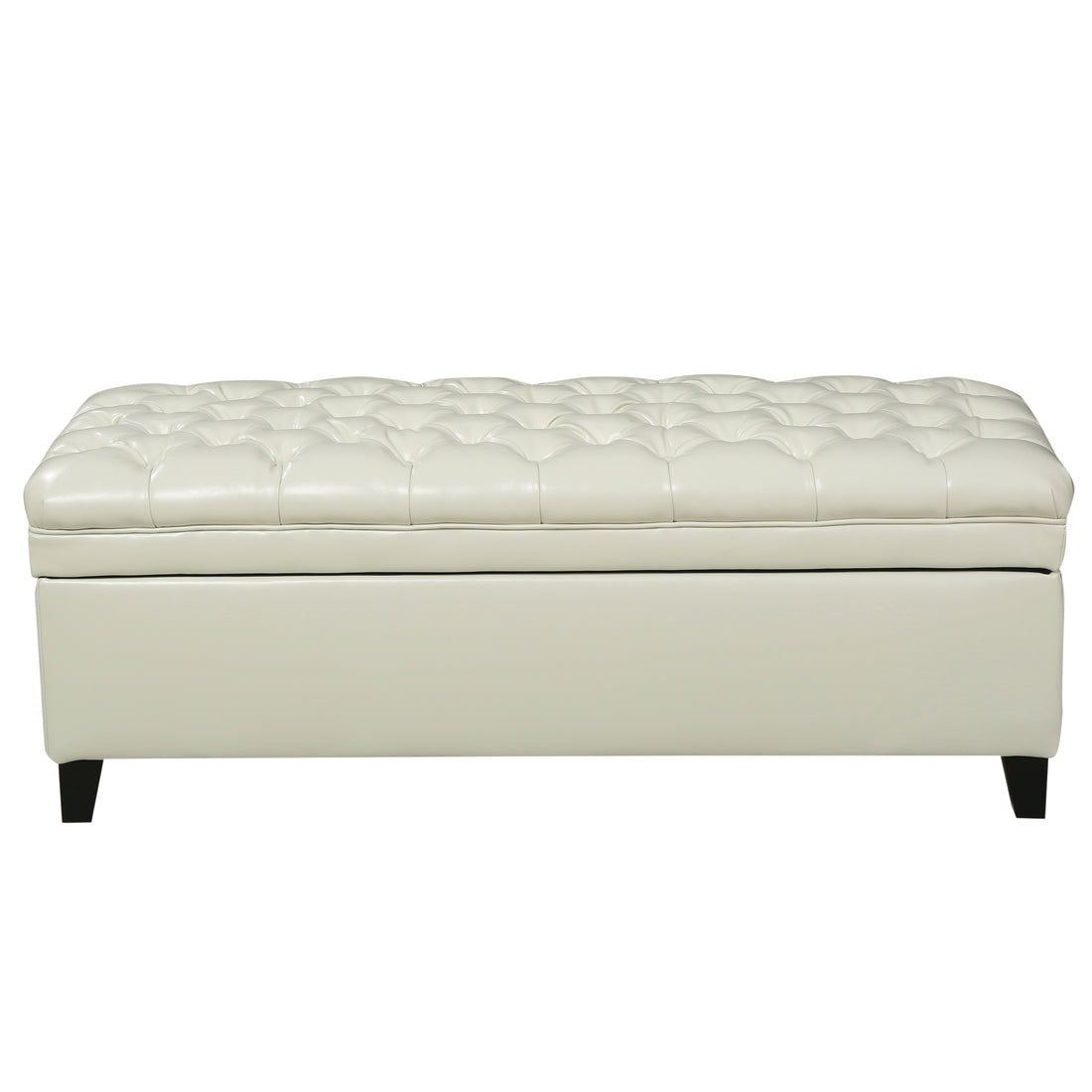 Juliana Storage Ottoman Ivory Pu