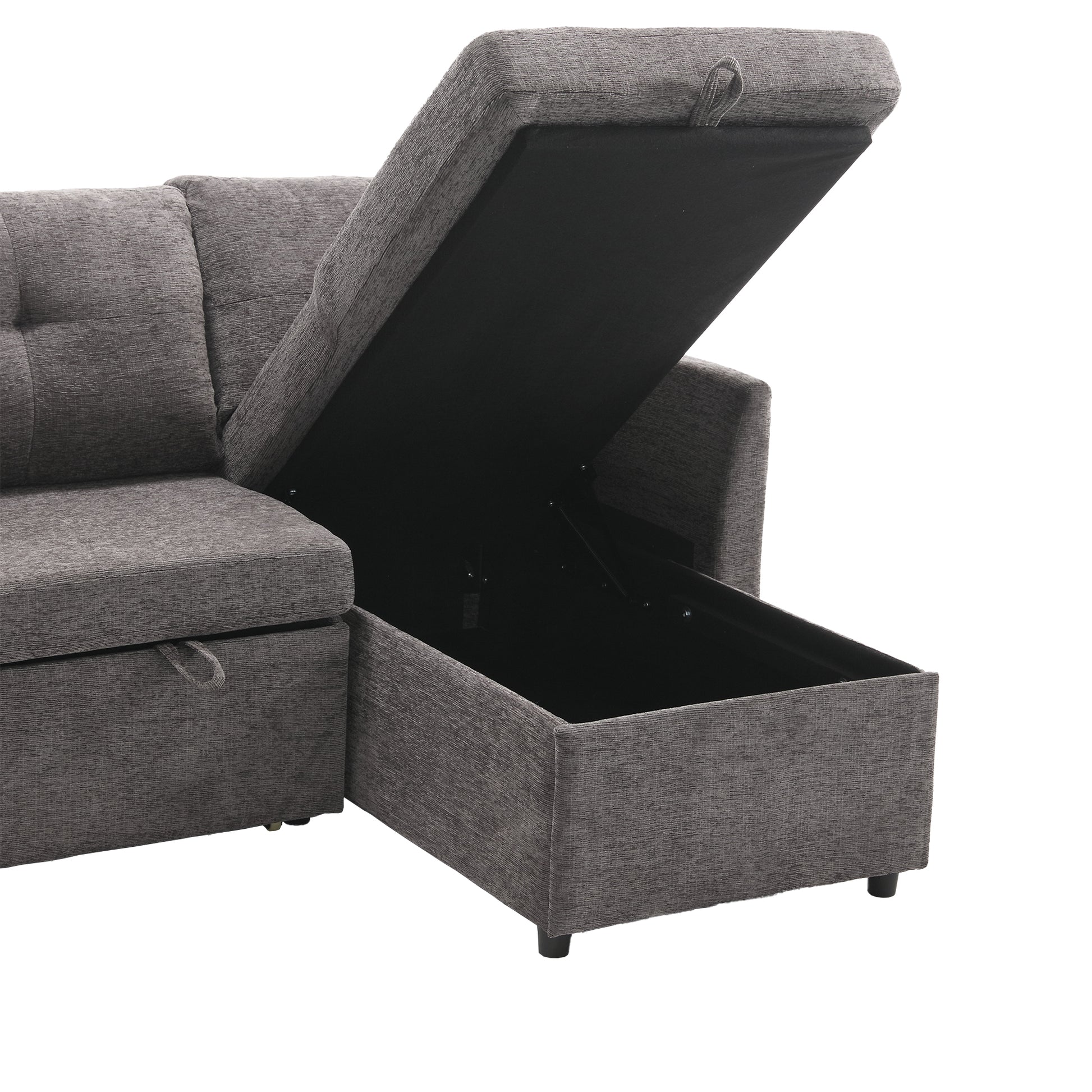 United Modular Sectional Sofa L Shaped Modular Couch With Reversible Chaise Modular Sofa Sectional Couch With Storage Seats Dark Gray Chenille 3 Seat