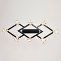 Matte Black Crystal Chandelier For Dining Room, 8 Light Kitchen Chandelier Light Fixture Modern Metal Industrial Chandeliers For Farmhouse Entryway Living Room 8*G9 Bulbs Included Matte Black