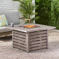 Rene Square Iron Fire Pit 50,000 Btu Tank Inside Wood Iron