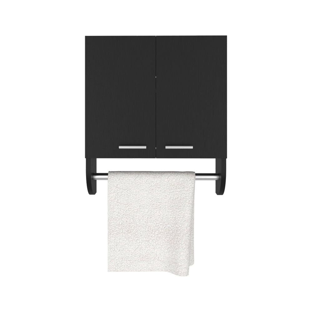 Medicine Cabinet Riley, Bathroom, Black Black Particle Board Engineered Wood