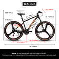 A27301M Mountain Bike 27.5 Inch Wheels, 21 Speed Road Bicycle With Dual Disc Brakes For Men And Women,High Carbon Steel Frame Front Fork Bicycles, Adult Faster Racing Bike Black Orange Steel