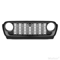 Front Mesh Grille Grid Grill For 2018 2024 Jeep Wrangler Rubicon Sahara Sport Jl Jt Grill With Camera Hole Black Plastic Black Abs