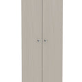 Virginia Double Door Storage Cabinet, Five Shelves White Kitchen Contemporary Melamine Engineered Wood