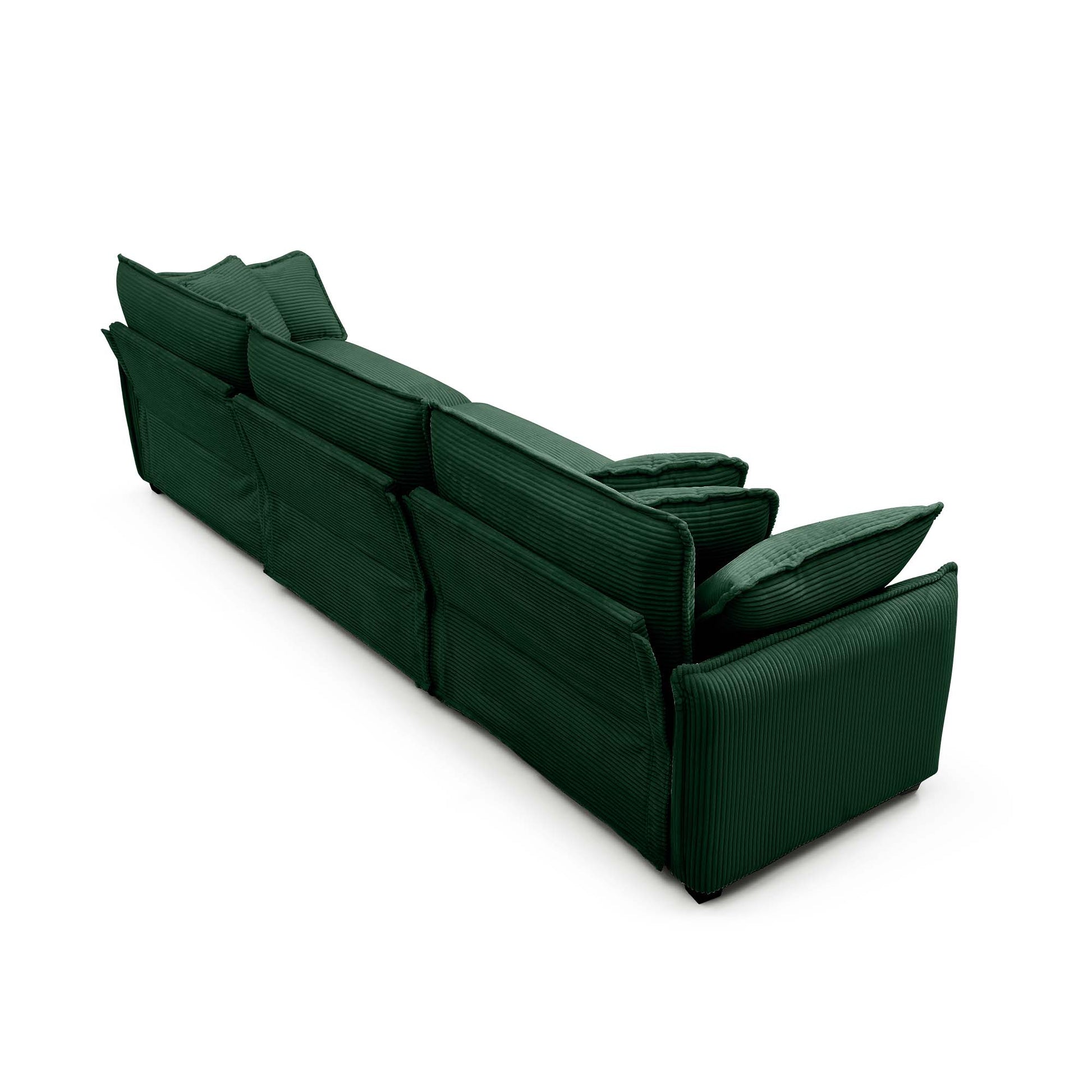 Mid Century Modern Sofa Set Of Two, One 3 Seater Sofa And One Single Seat Sofa With 2 Arm Pillows And 4 Throw Pillows,2 Pieces Sofa Set For Living Room,Green Corduroy Fabric Green Corduroy 4 Seat