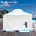 10'X12' Gazebo Cover For Hardtop Gazebos, Outdoor Universal Winter Gazebo Cover With Sidewalls And Mesh Windows, All Season Waterproof Enclosed Gazebo Cover, White White Polypropylene