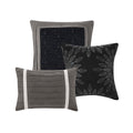 7 Pc Pieced Faux Suede Comforter Set Black Queen Queen Black Polyester
