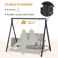 Outsunny Metal Porch Swing Stand, Heavy Duty Swing Frame, Hanging Chair Stand Only, 528 Lbs Weight Capacity, For Backyard, Patio, Lawn, Playground, Black Black Steel