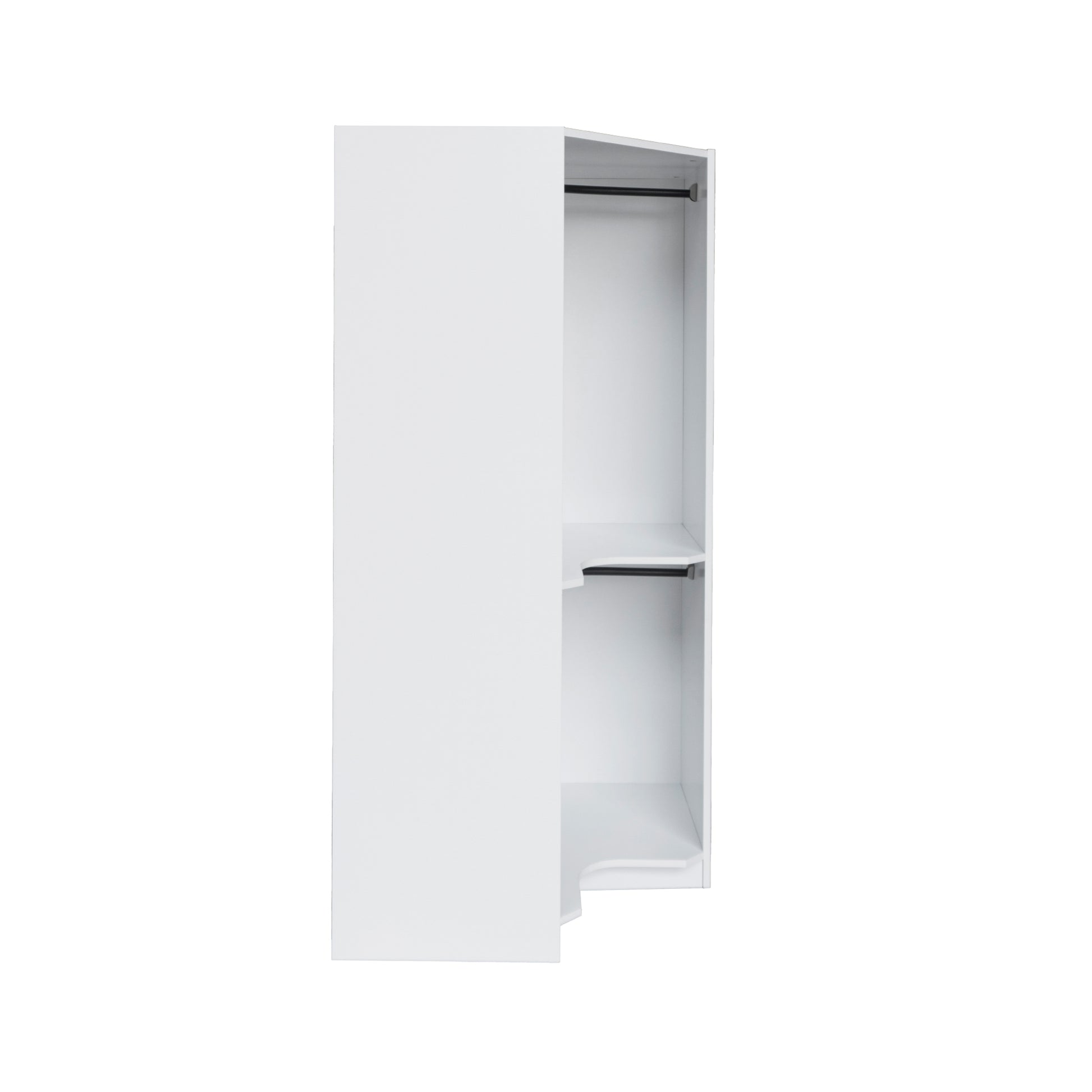 Polygon Corner Wardrobe, White White Particle Board