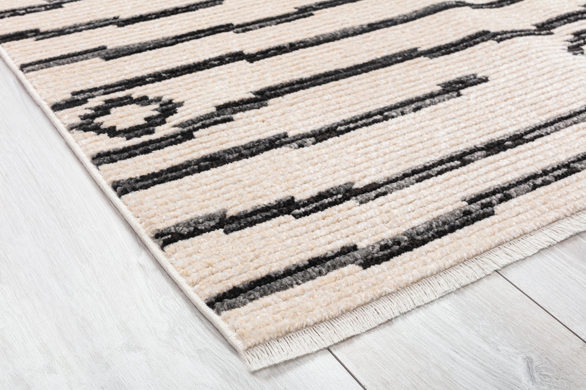 Contemporary, Geometrictextured High Low Cut Pile 9'2" X 12'4" Rectangle Area Rug Ivory Polypropylene