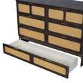 Queen Murphy Bed With Large Drawers,Espresso Queen Espresso Plywood