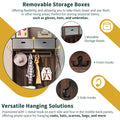 Hall Tree With 6 Hooks And Hinged Lid, Coat Hanger, Entryway Bench, Storage Bench, 3 In 1 Design, 69Inch, For Entrance, Hallway Brown Mdf