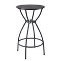 3 Bar Table And Chairs Set For Dining Room Industrial Counter Height Bar Chairs With Metal Back, Fabric Seat Black Dining Room American Design,American Traditional,Antique Metal