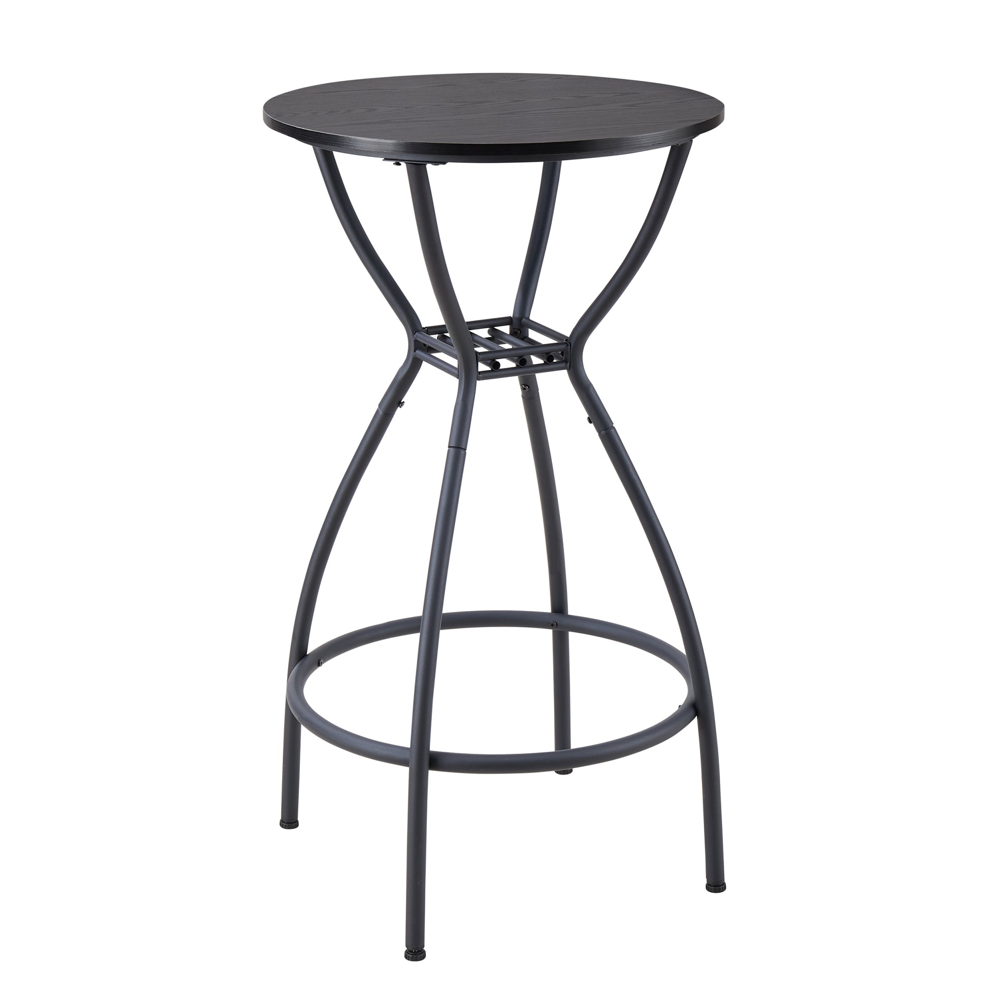 3 Bar Table And Chairs Set For Dining Room Industrial Counter Height Bar Chairs With Metal Back, Fabric Seat Black Dining Room American Design,American Traditional,Antique Metal