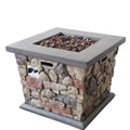 Carson 30' Square Mgo Fire Pit 40,000 Btu Stone Gray Magnesium Oxide