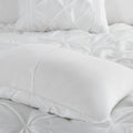 7 Piece Tufted Comforter Set White King King White Polyester
