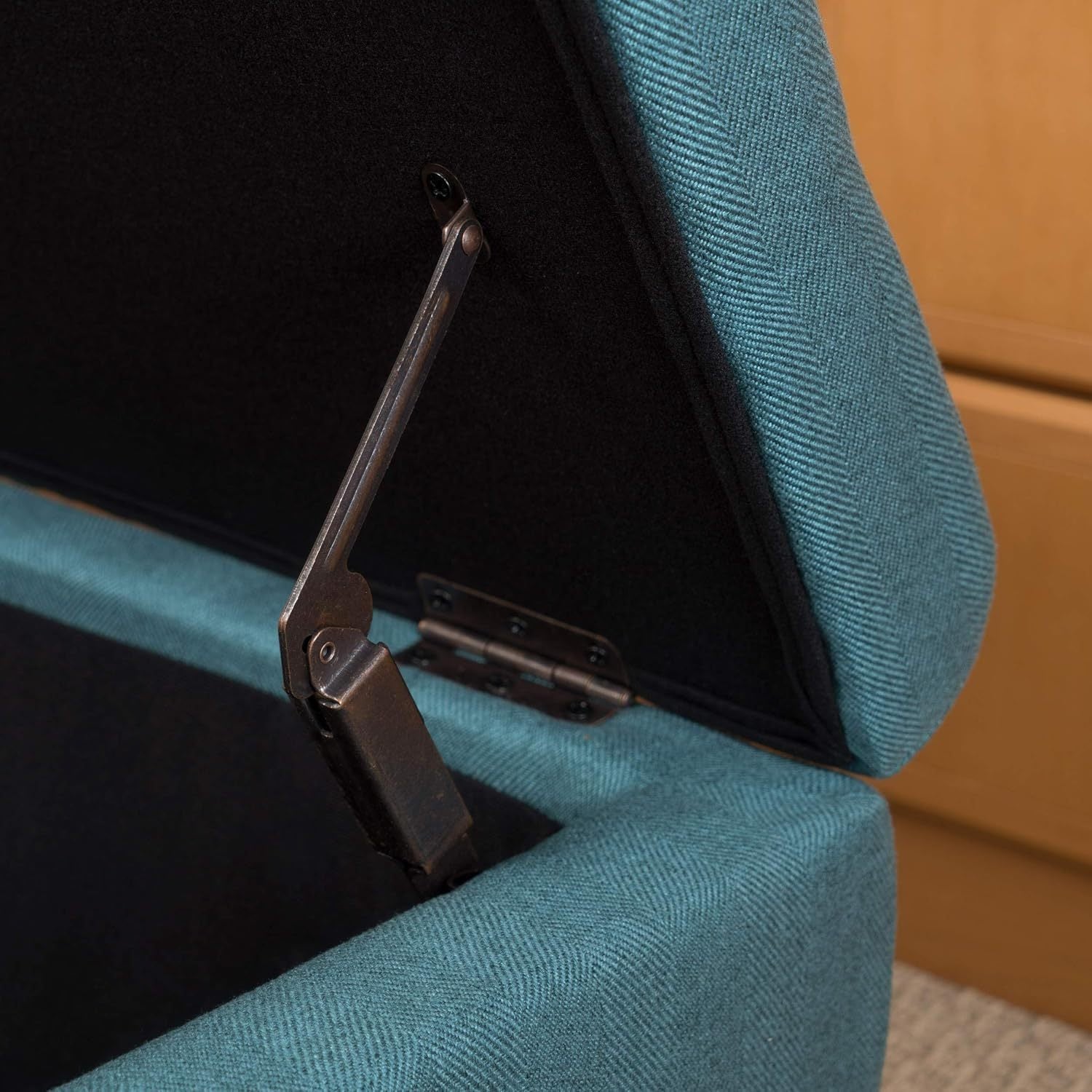 Storage Ottoman Teal Fabric