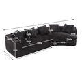 Coolmore Boucle Sofa 3 Seater For Living Room Oversized Comfy Sofa Unique Double Seat And Corner Construction For Apartment, Office Left Hand Facing Black Black Primary Living Space Foam Boucle 3