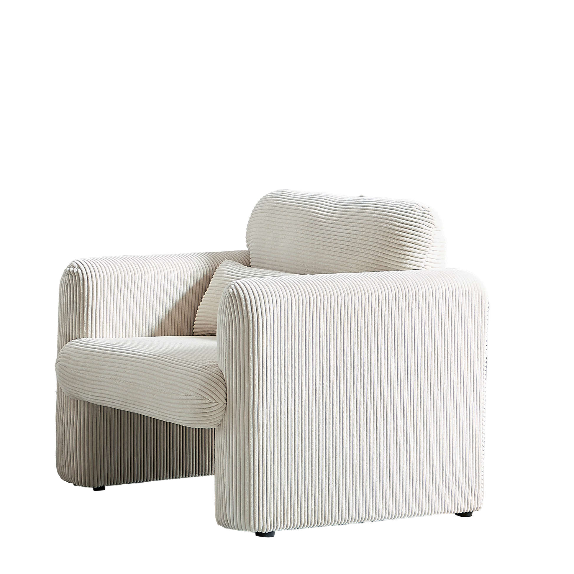 60"Corduroy Fabric Sofa With 33" Single Sofa, Modern Sofa With Support Pillow, For Apartment, Office, Living Room & Bedroom Beige Corduroy 2 Seat