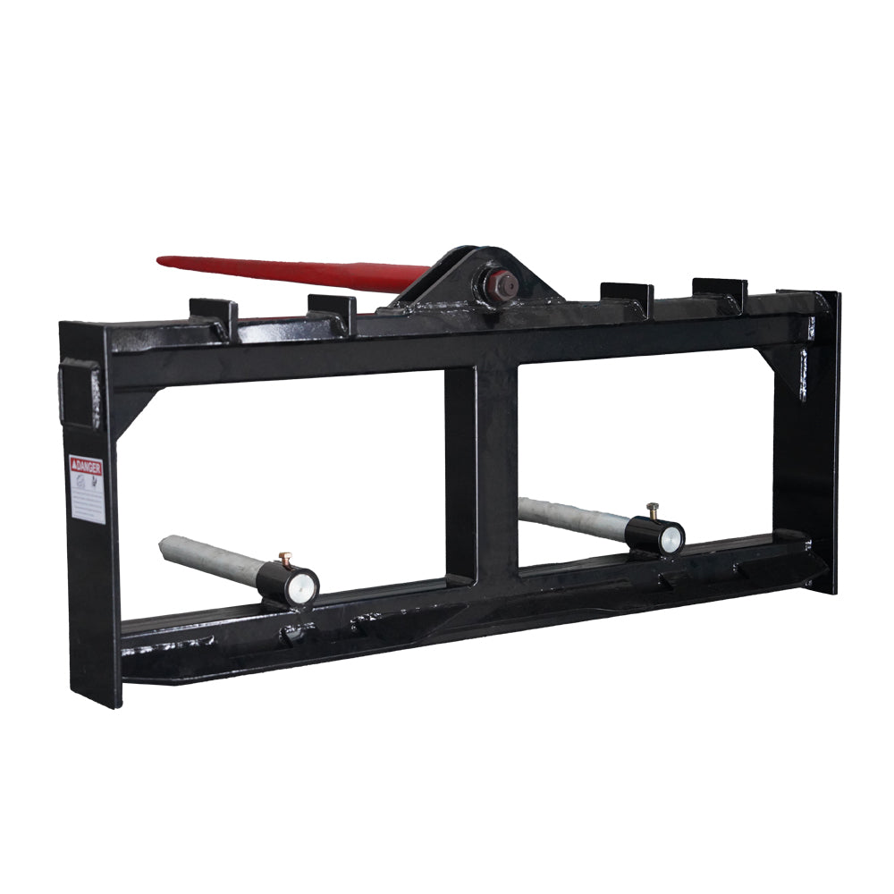 Landy Attachments 43'' Hay Spear Skid Steer Quick Tach Black Steel