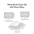 Velvet Duvet Cover Set Full Black Polyester