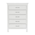 5 Drawers White Finish Chest Transitional Style Wooden Bedroom Furniture 1Pc White Bedroom Transitional Wood