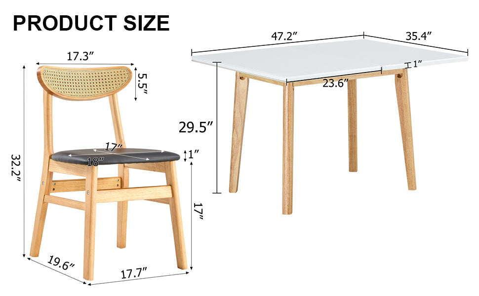 Table And Chair Set. White Sintered Stone Tabletop, Rubberwood Legs, Foldable Computer Desk, Foldable Desk. Solid Wood Dining Chair With Small Curved Backrest And Pu Cushions. Zd 1545 Dx 2361 Wood Seats 4 Wood
