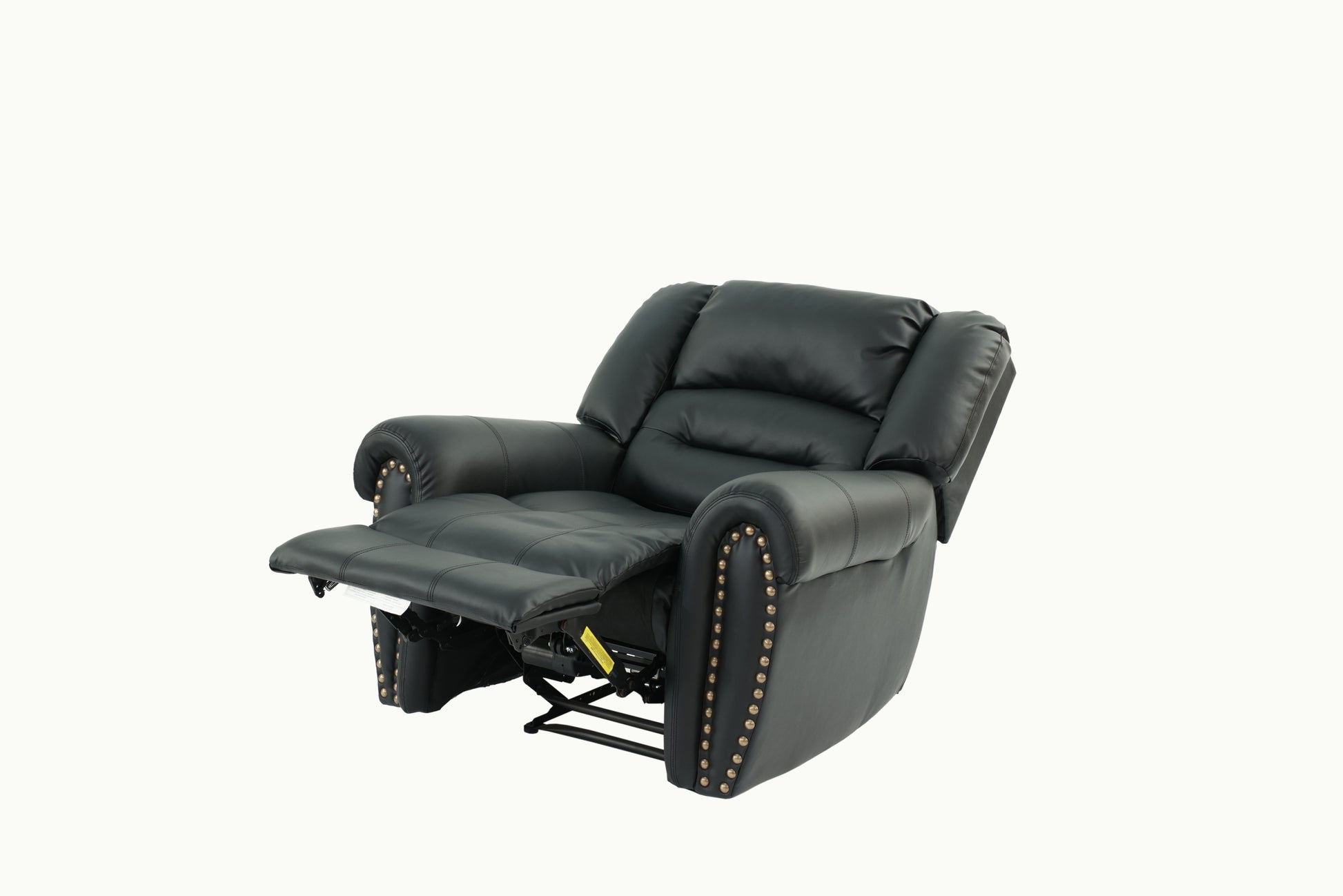 Modern 1Pc Manual Motion Recliner Chair Glider Black Color Bonded Leather Armrest Cushion Seating Living Room Furniture Black Faux Leather Primary Living Space Contemporary,Modern Bonded Leather