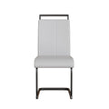 Modern Dining Chairs,Pu Faux Leather High Back Upholstered Side Chair With C Shaped Tube. Black Metal Legs For Dining Room Kitchen Vanity Patio Club Guest Office Chair Set Of 4 White Pu White Foam Pu