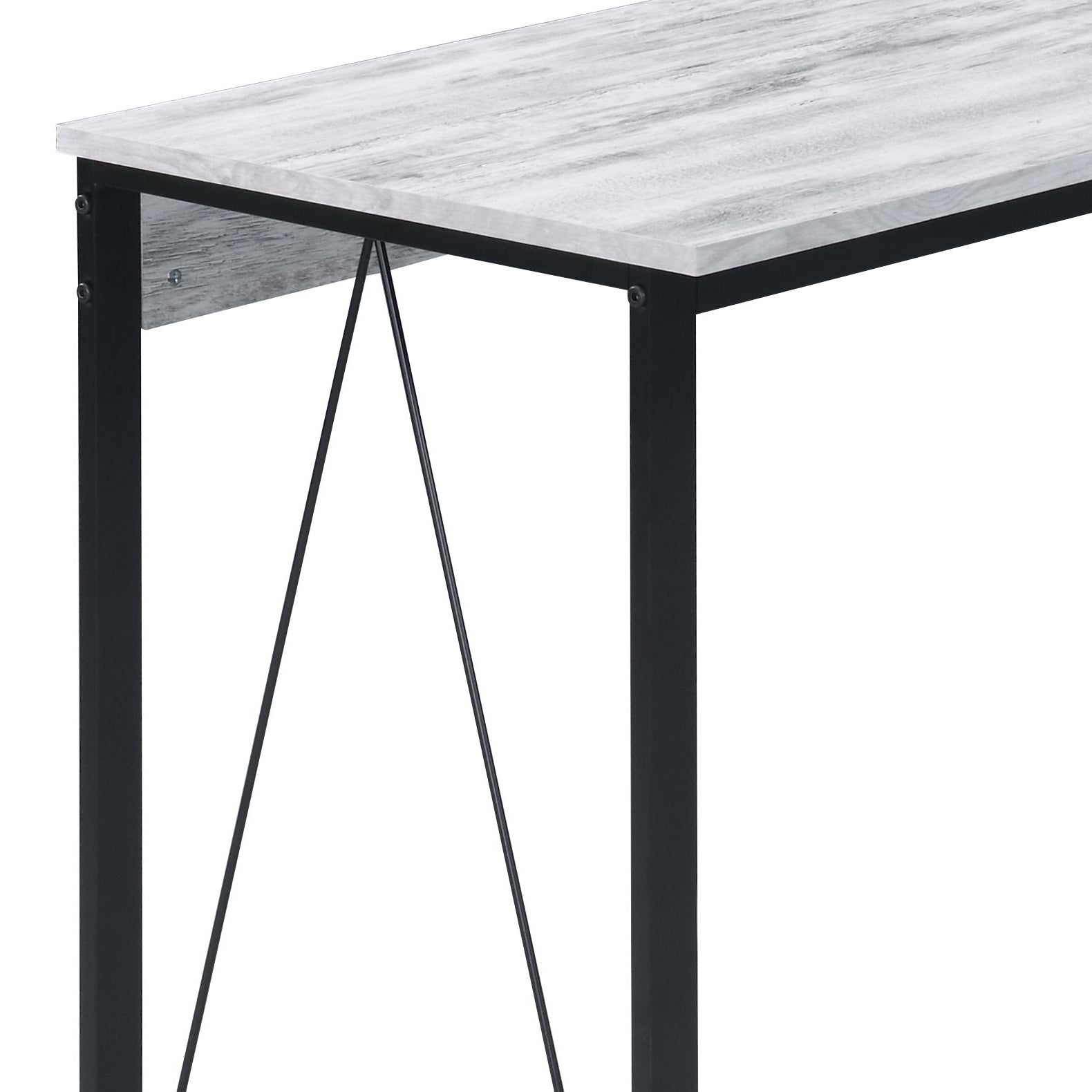 Zaidin Antique White& Black Finish Writing Desk White Black Synthetic Wood