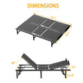 Adjustable Bed Base Frame Queen 1.5X2M Head And Foot Incline Wireless Remote Control Queen Black Metal