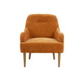 Chenille Armchair, Modern Style Accent Chair With Wood Legs, Comfy Design For Living Room, Bedroom, Office, Orange Orange Foam Wood Fabric