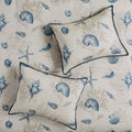 7 Piece Cotton Sateen Comforter Set Blue Queen Queen Blue Cotton
