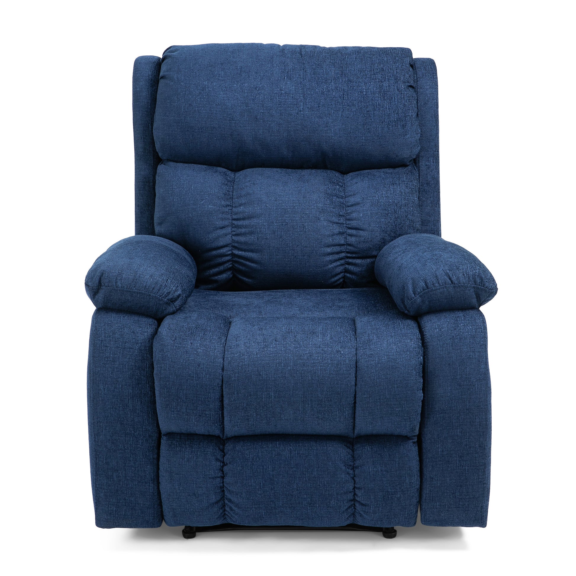 Massage Recliner Navy Blue Fabric