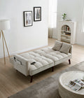 Sofa Bed Sleeper, Usb Charging Port, Chenille Fabric Folding Futon Recliner For Living Room Furniture Apartment Bedroom Office Small Spaces Beige Brown Chenille Wood Primary Living Space Medium Soft Tufted Back Modern Rubberwood Foam Solid Wood 2 Seat