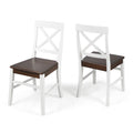 Roshan Farmhouse Acacia Wood Dining Chairs, White Walnut Set Of 2 White Walnut Acacia Wood