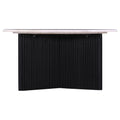Luxurious Round Mable Topped Pedestal Coffee Table, Living Room Sofa Side Table, White Black Black White Primary Living Space Industrial Freestanding Mango Coffee & End Tables Round Marble,Solid Wood Pedestal